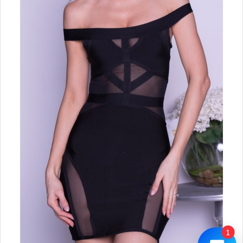 Holt Miami Springsteen Bandage Dress in Black